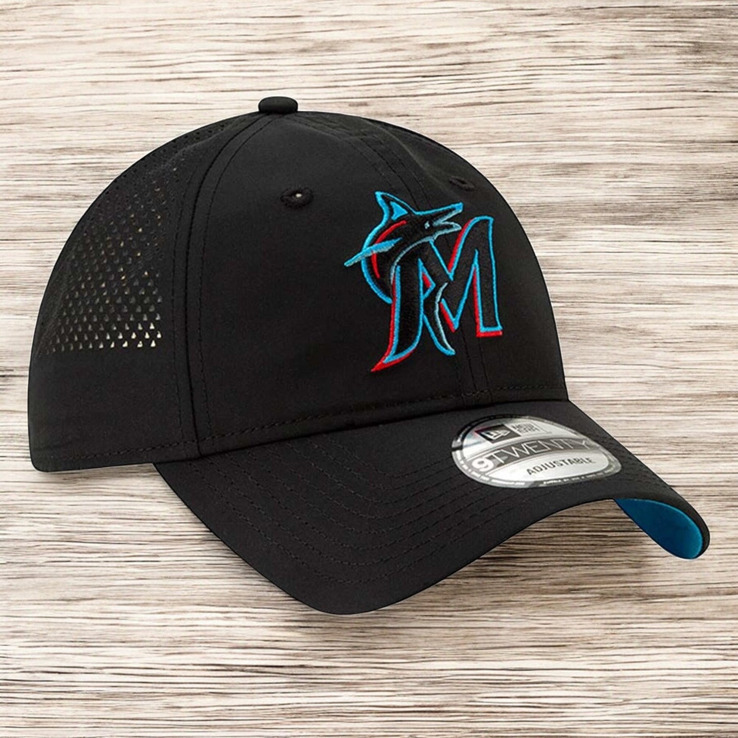 Men's New Era MLB Perforated Pivot 9Twenty Adjustable Hat - Marlins
