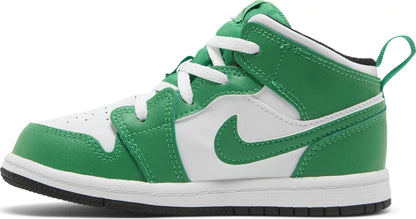 Air Jordan Toddlers Retro 1 Mid 'Lucky Green' Td Sneakers