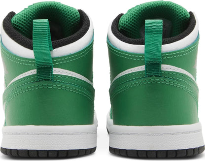 Air Jordan Toddlers Retro 1 Mid 'Lucky Green' Td Sneakers