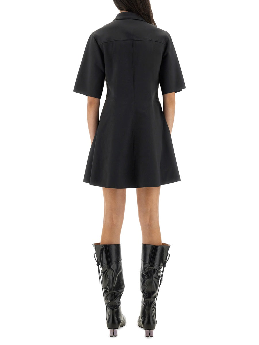 Mini Dress With Scalloped Buttons