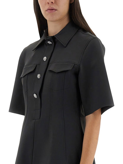Mini Dress With Scalloped Buttons