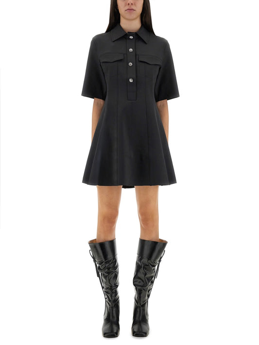 Mini Dress With Scalloped Buttons