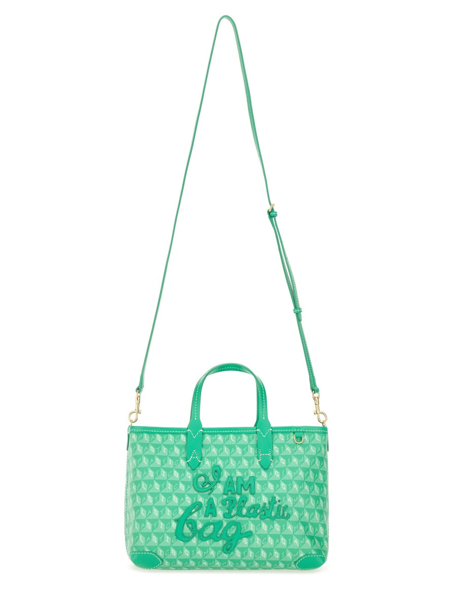 XS Tote Bag With "I Am a Plastic Bag" Pattern