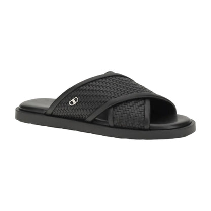 Sandals Gancini Black Calf Leather