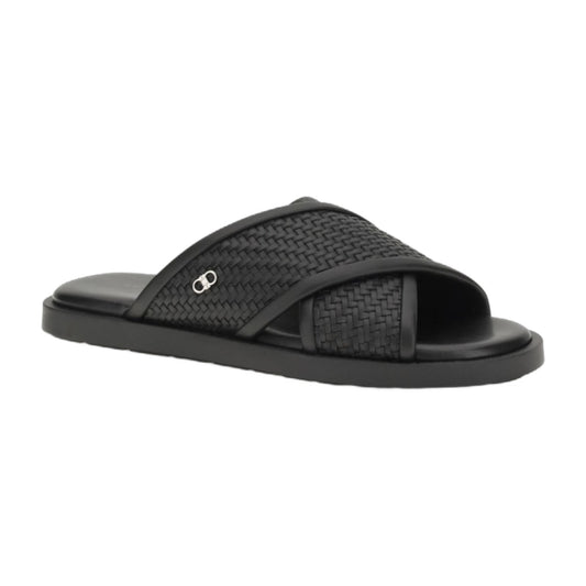 Sandals Gancini Black Calf Leather