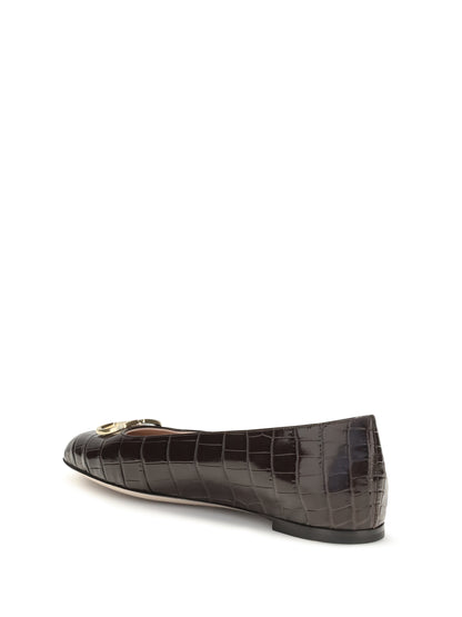 Ballerina Flats Oak Brown Nappa Leather