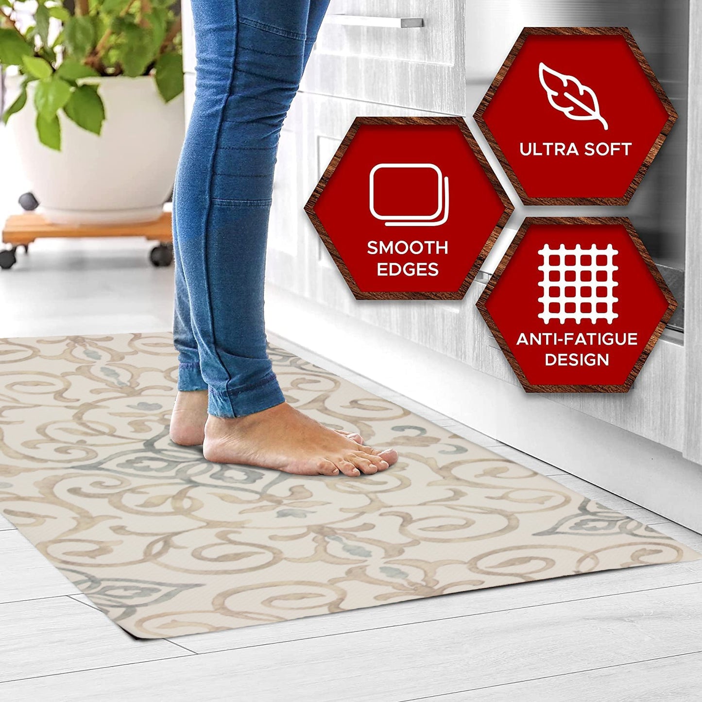 20"x39" Anti-Fatigue Embossed Floor Mat (Rustic Medallion)