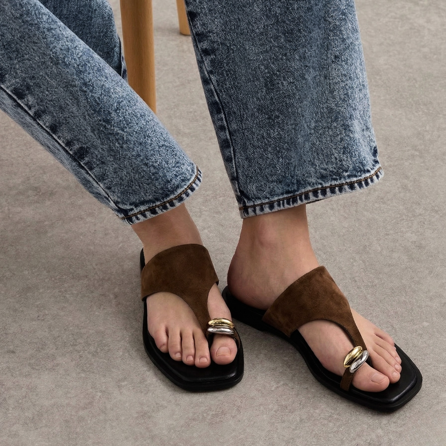 Cece Thong Sandals - Taupe Suede