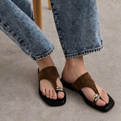 Cece Thong Sandals - Taupe Suede