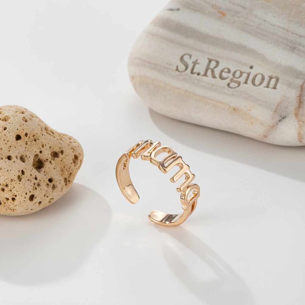 Goldtone 'Mama' Open Ring