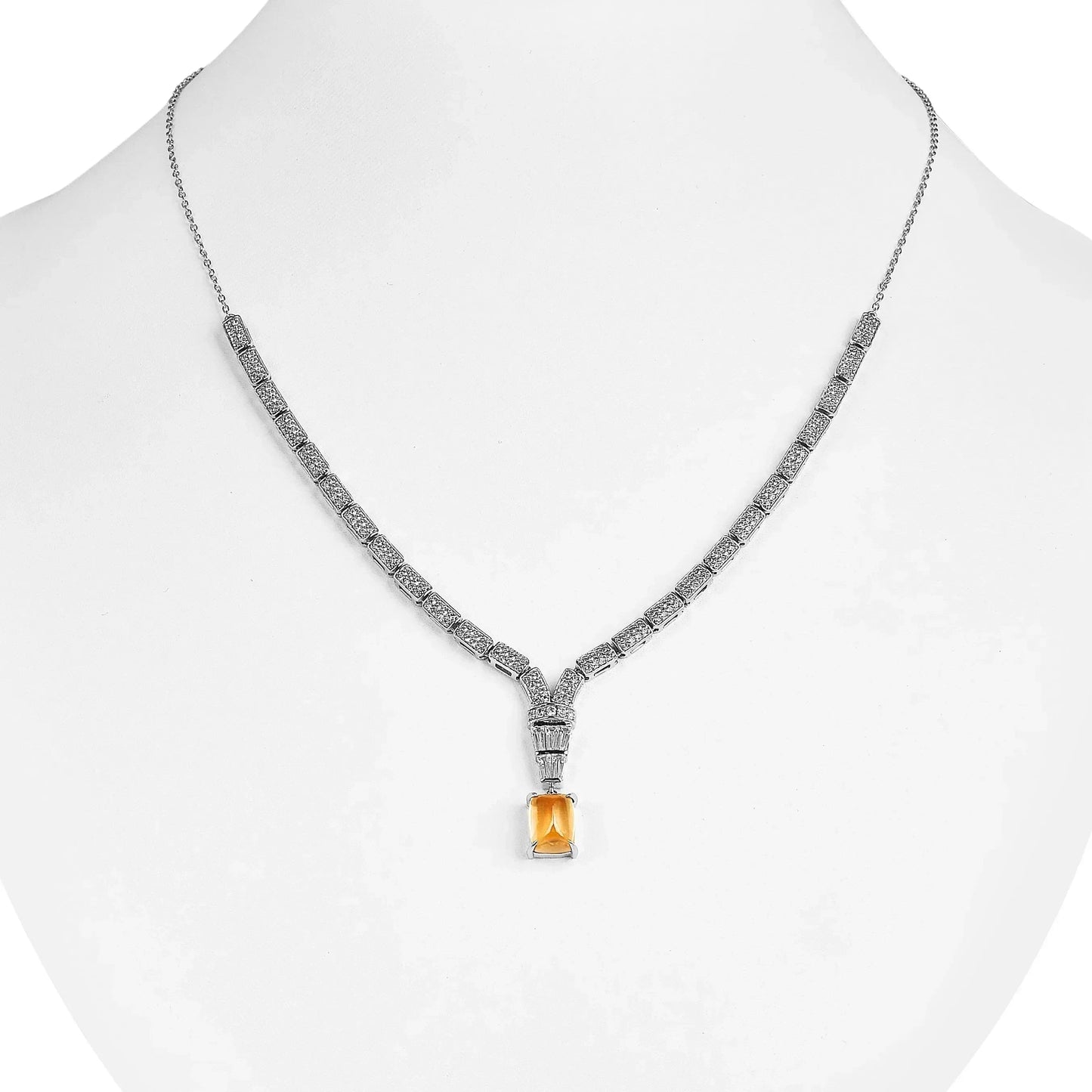 Natural Citrine Art Deco Necklace