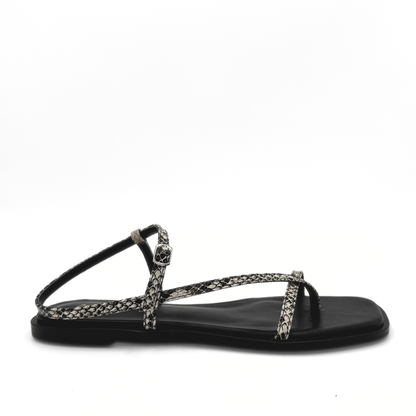 Maxy Asymmetric T-Strap Sandal - Python