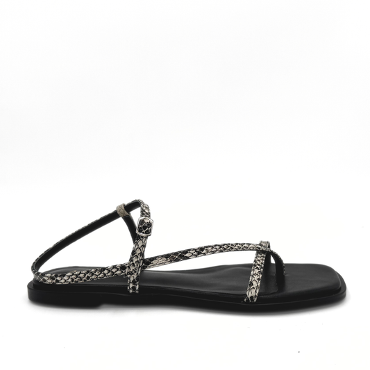 Maxy Asymmetric T-Strap Sandal - Python