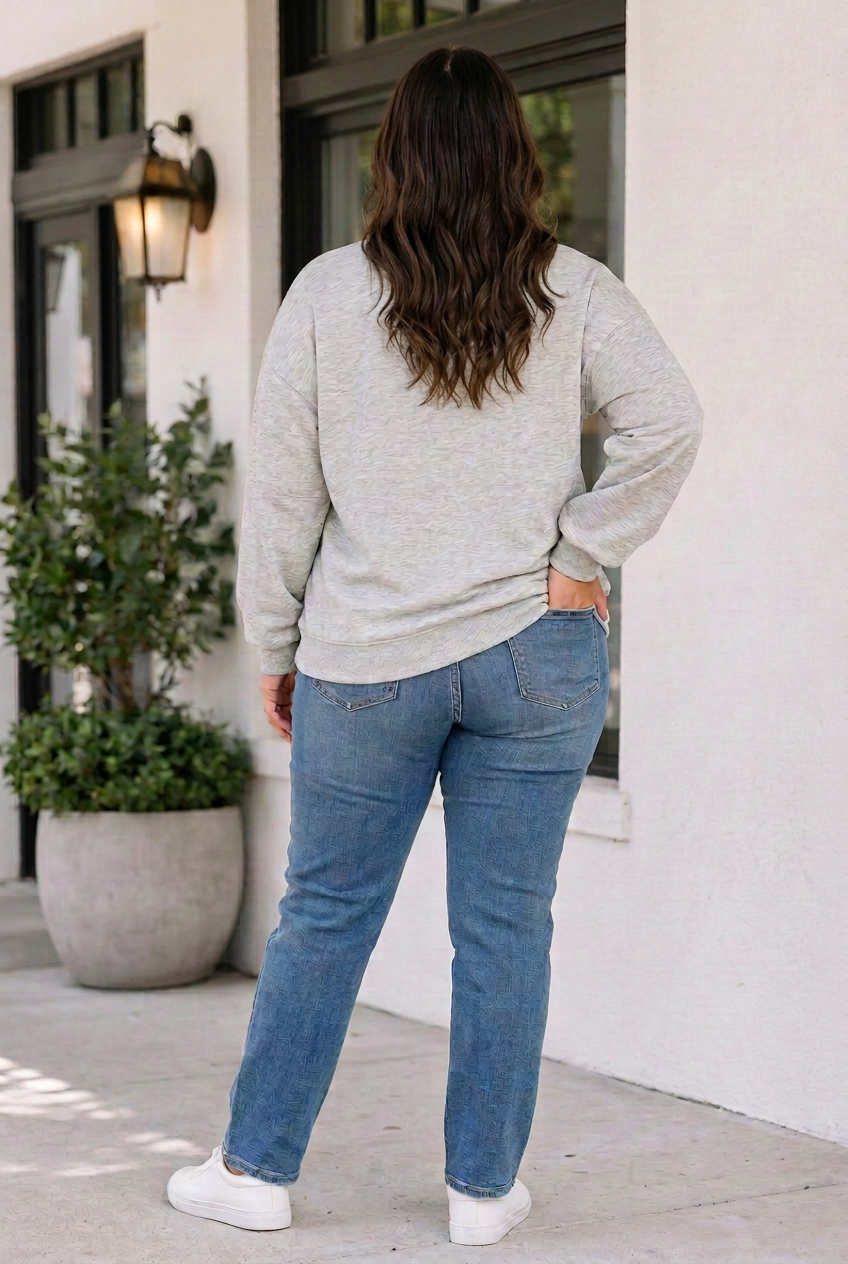 Yuliana Drop Shoulder PLUS Sweatshirt