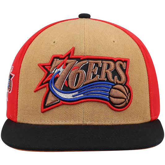 Men's Mitchell & Ness NBA On The Block Snapback Hwc 76Ers - Tan