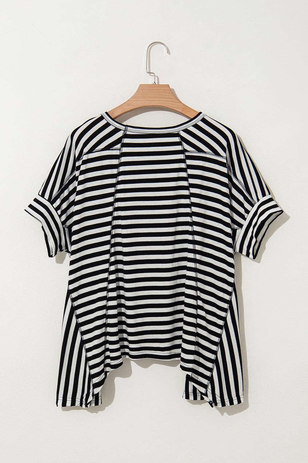 Threaded Pear Alia Stripe Batwing Sleeve Crewneck Oversized Top