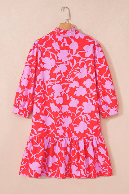 Threaded Pear Milan Ruffle Hem Mini Dress