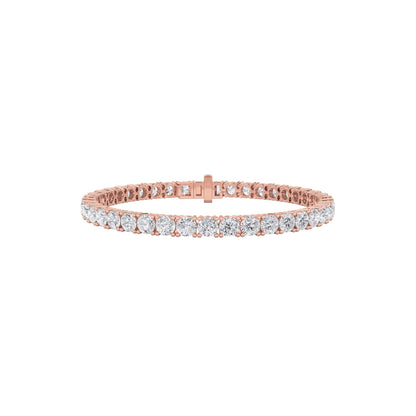 Round Shaped Lab-Grown Diamond Tennis Bracelet in 14K Rose Gold