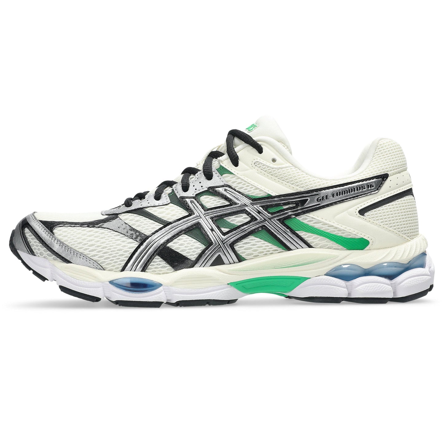Men's Asics GEL-Cumulus 16 - Ivory/Pure Silver/Green
