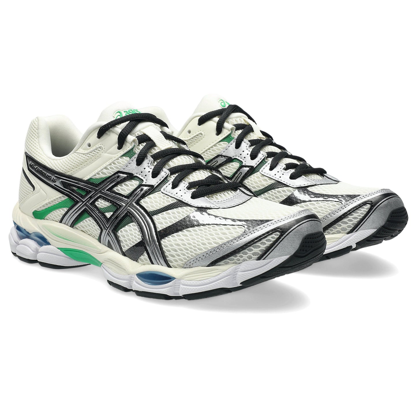 Men's Asics GEL-Cumulus 16 - Ivory/Pure Silver/Green