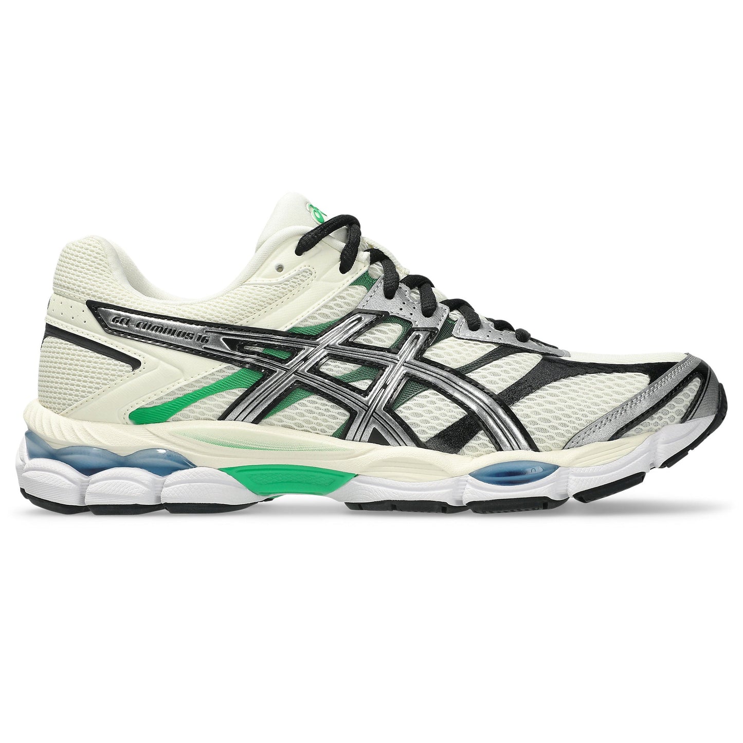Men's Asics GEL-Cumulus 16 - Ivory/Pure Silver/Green