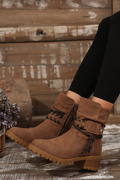 Threaded Pear Mila Strap Side Zip Boots