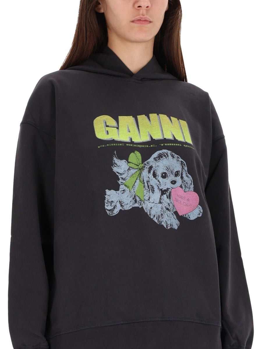 Puppy Sweatshirt in Charcoal