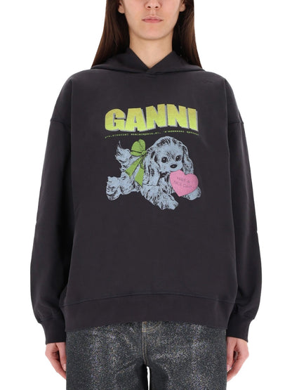 Puppy Sweatshirt in Charcoal
