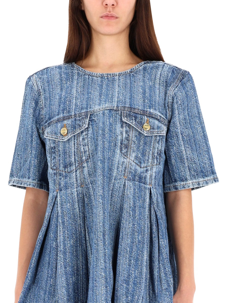 Ganni Denim Dress Made of Organic Cotton