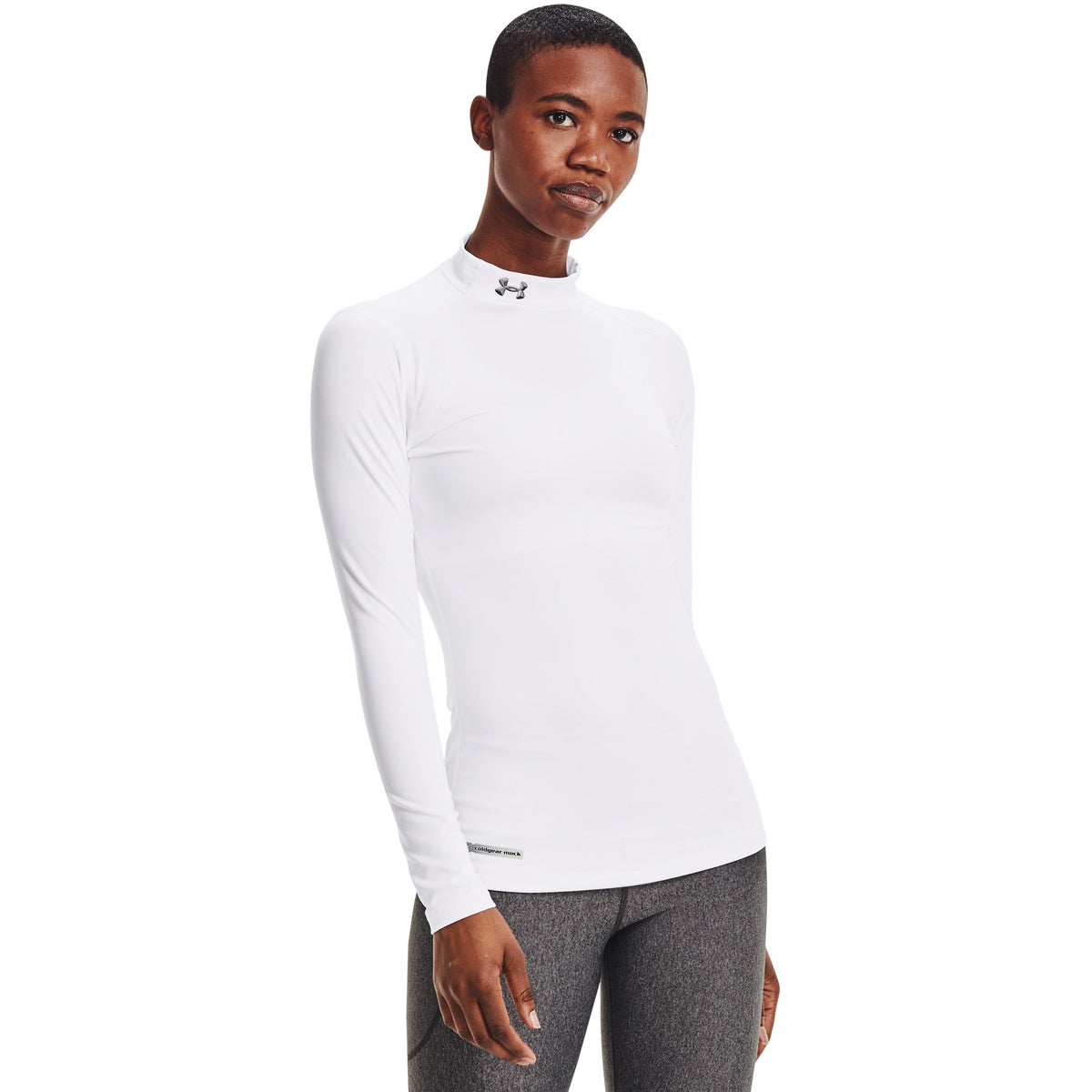 Under Armour Womens UA Coldgear Fitted Long Sleeve Mock - White