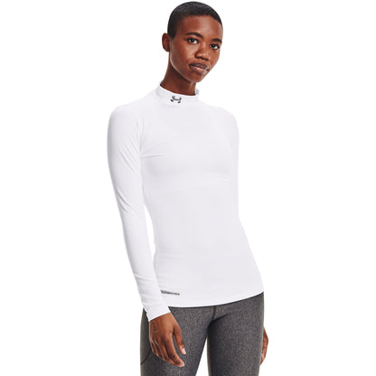 Under Armour Womens UA Coldgear Fitted Long Sleeve Mock - White