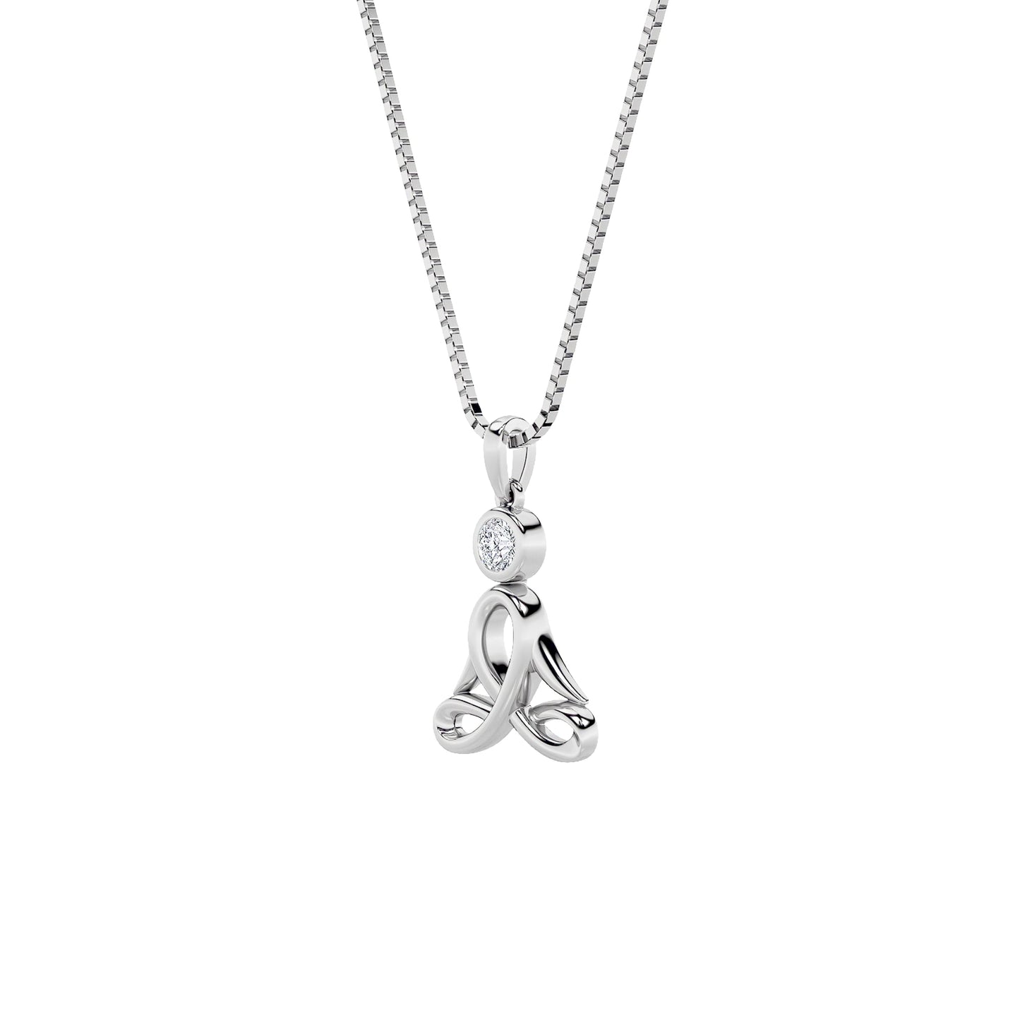 0.2ct round-shaped lab-grown diamond pendant in 14K White Gold