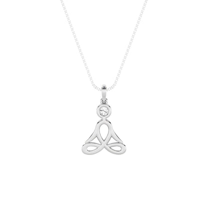 0.2ct round-shaped lab-grown diamond pendant in 14K White Gold