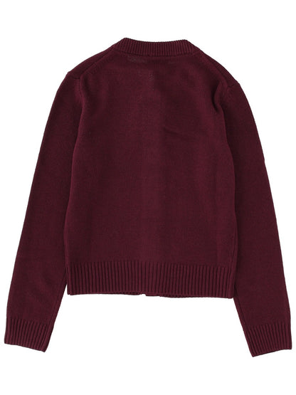Cardigan With Logo in Bordeaux
