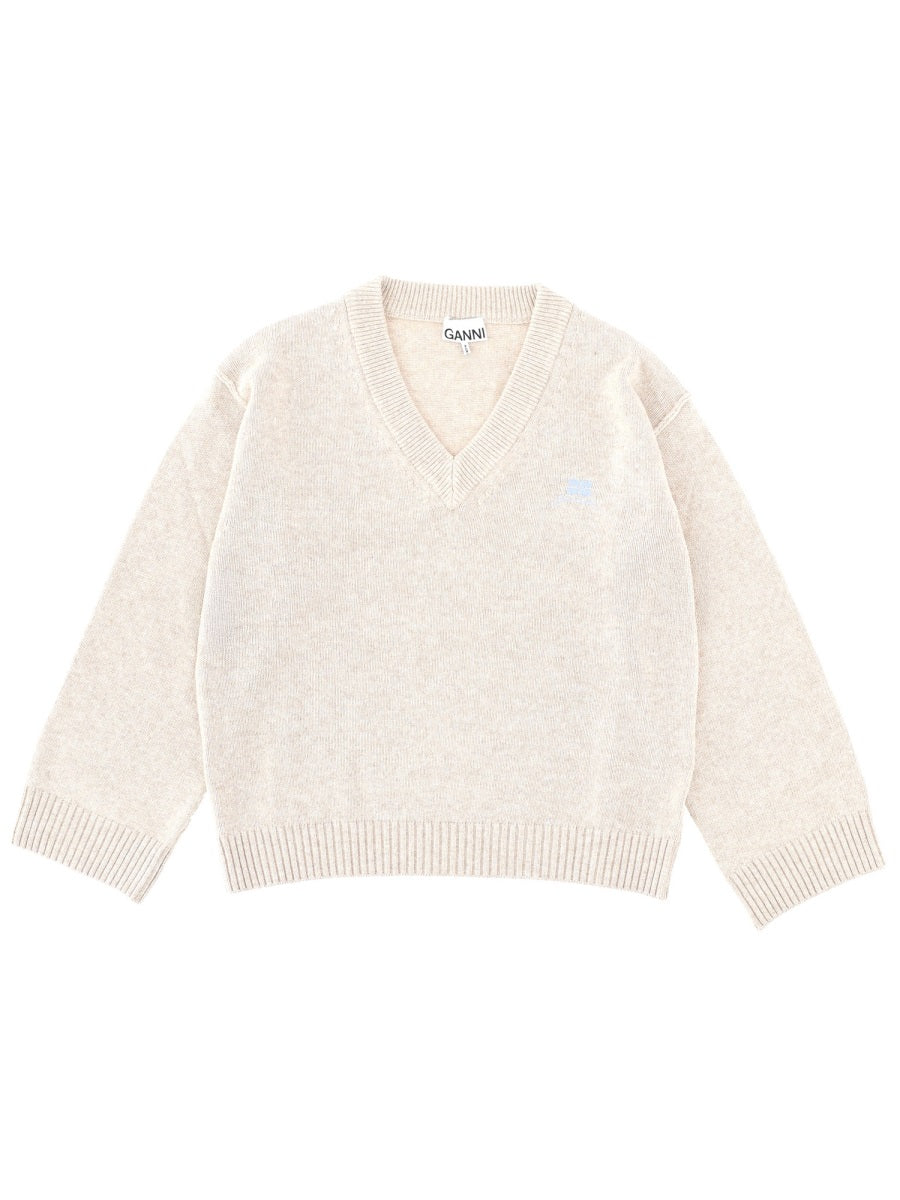 Logo Sweater in Beige