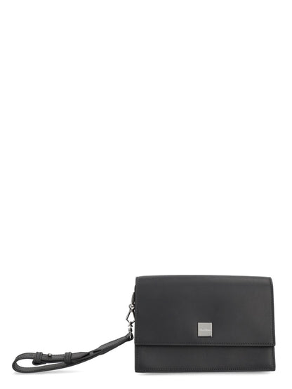 Leather Shoulder Bag Black