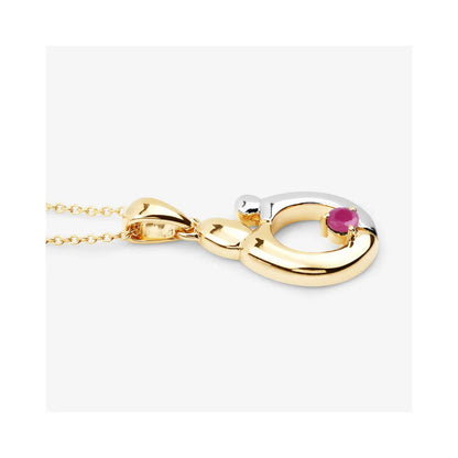 0.20 CTTW Heart Pink Ruby Prong Silver Mom Pendant Necklace