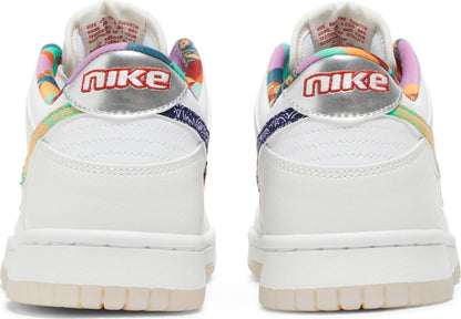 Nike Grade School Dunk Low 'White Multi-Color Paisley' Gs Sneakers