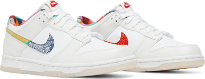 Nike Grade School Dunk Low 'White Multi-Color Paisley' Gs Sneakers