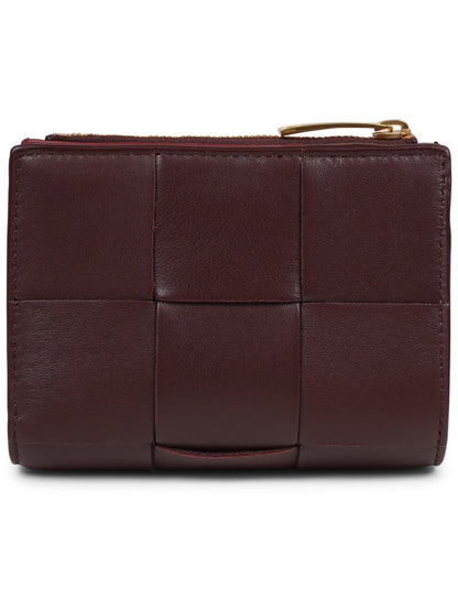 Bi-Fold Wallet Brown Lamb Leather