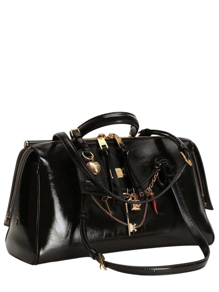 Victory Black Leather Shoulder Bag