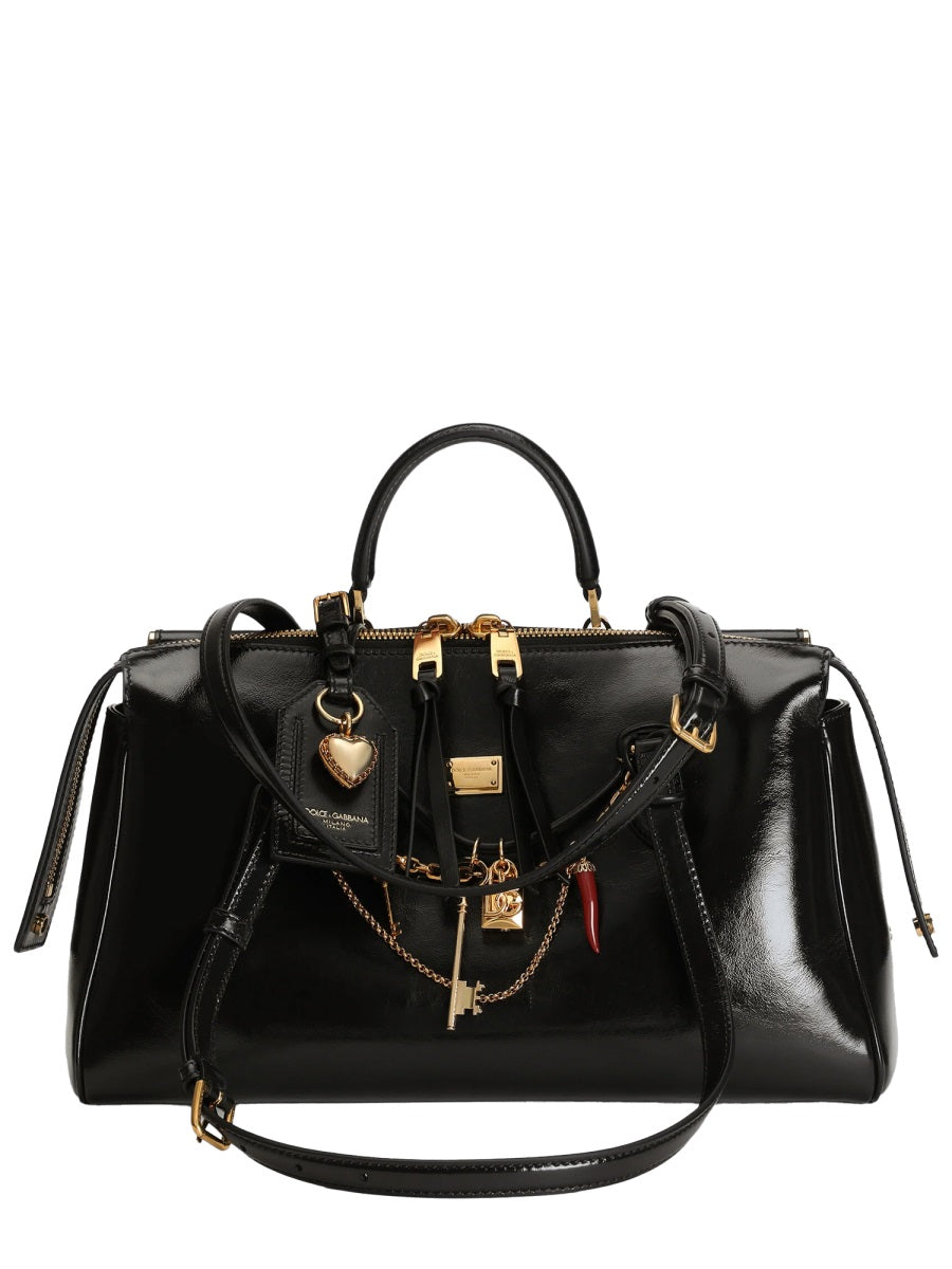 Victory Black Leather Shoulder Bag