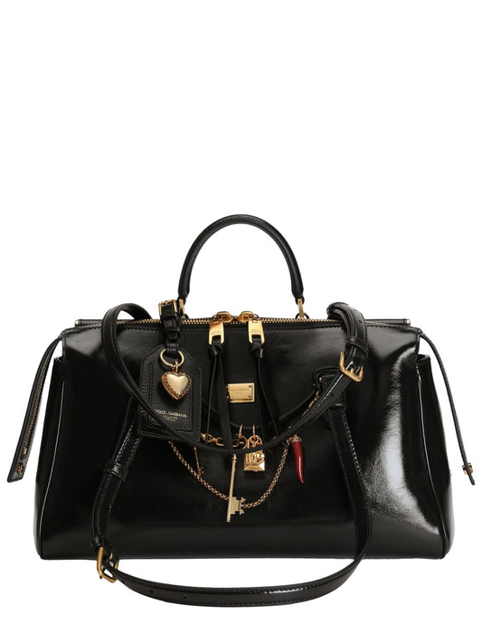 Victory Black Leather Shoulder Bag