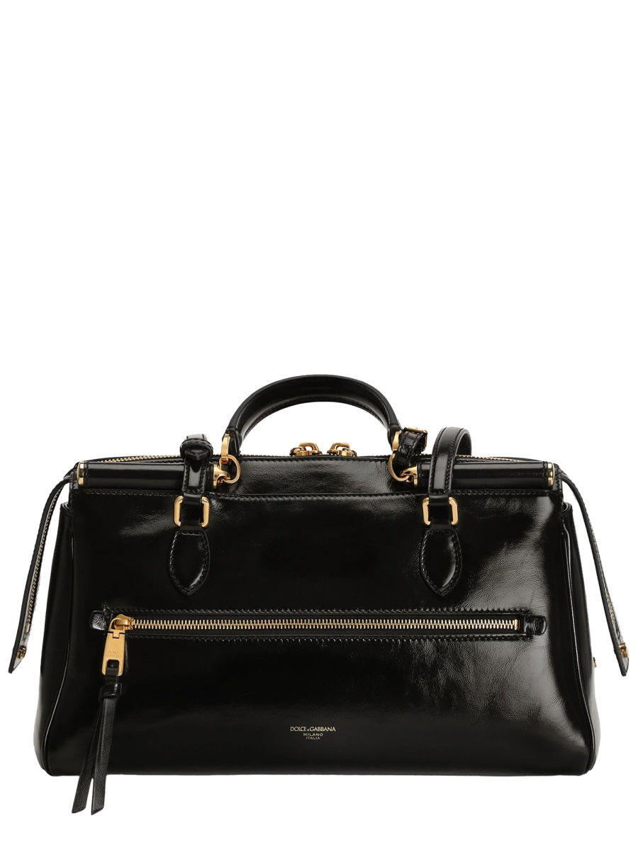 Victory Black Leather Shoulder Bag