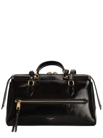 Victory Black Leather Shoulder Bag