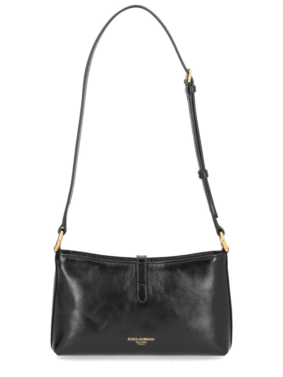 Lock Leather Shoulder Bag
