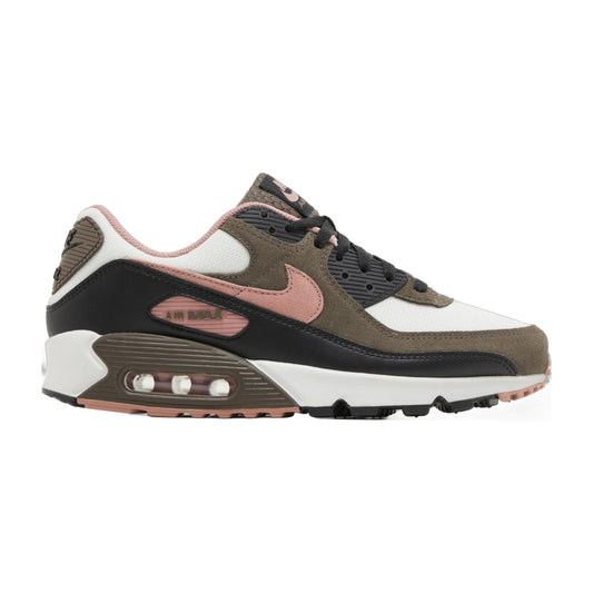 Nike Men's Air Max 90 'Ironstone Red Stardust' - Summit White/Ironstone/Black/Red Stardust Sneakers