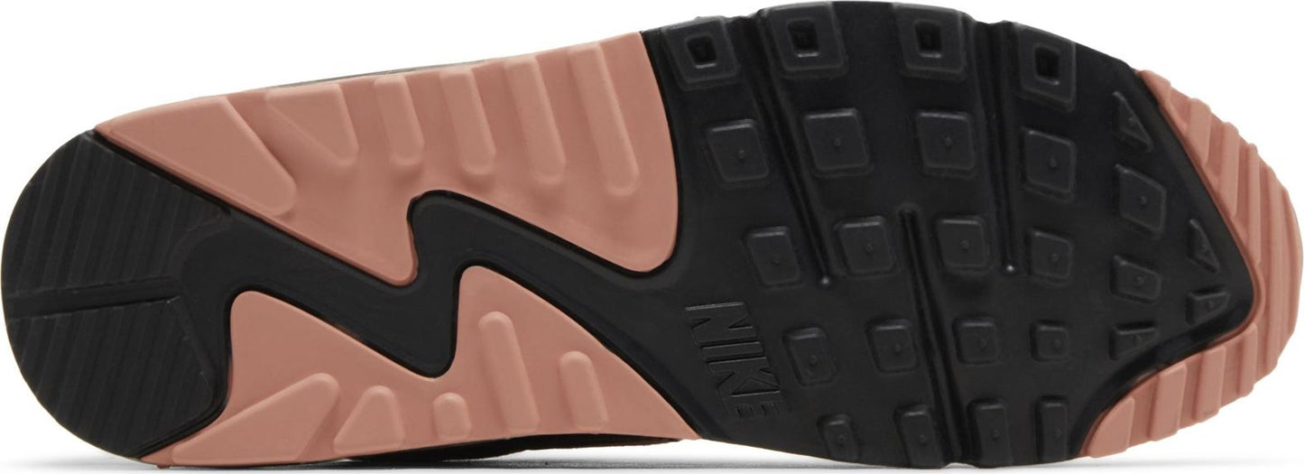 Nike Men's Air Max 90 'Ironstone Red Stardust' - Summit White/Ironstone/Black/Red Stardust Sneakers