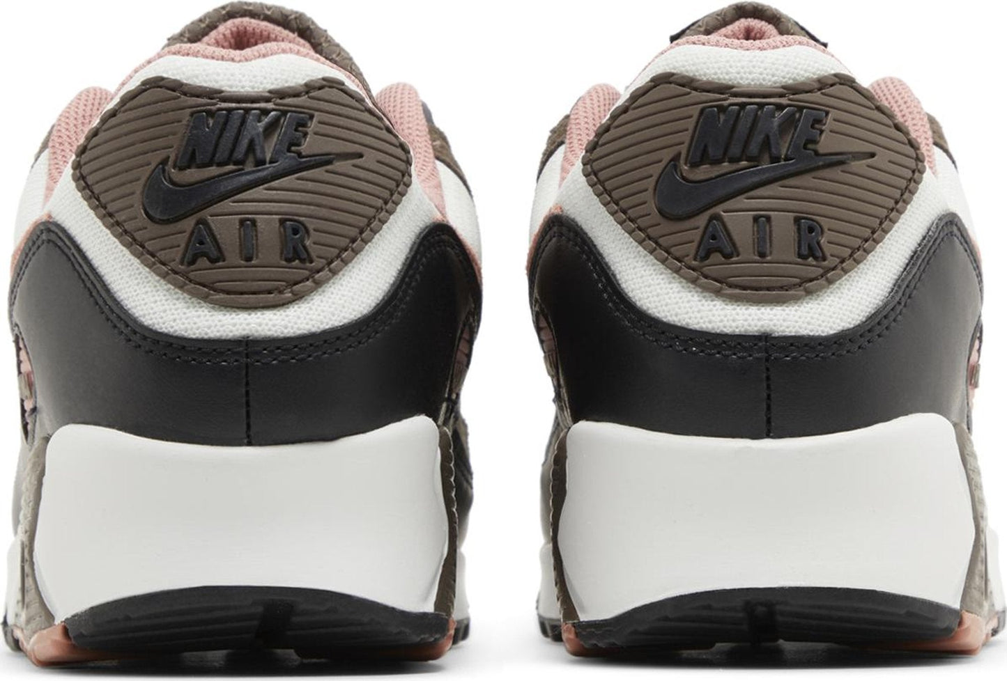 Nike Men's Air Max 90 'Ironstone Red Stardust' - Summit White/Ironstone/Black/Red Stardust Sneakers