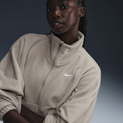 Nike Men's One Therma-Fit Oversized Fleecetop Met Halflange Rits Voor Dames